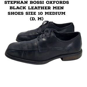 Stephan Bossi Oxfords Black Leather Men Shoes Size 10 Medium (D, M)